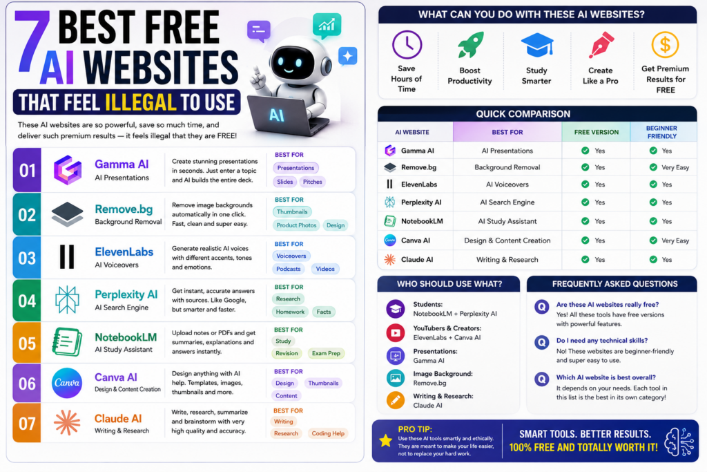 7 Best Free AI Websites That Feel Illegal to Use
